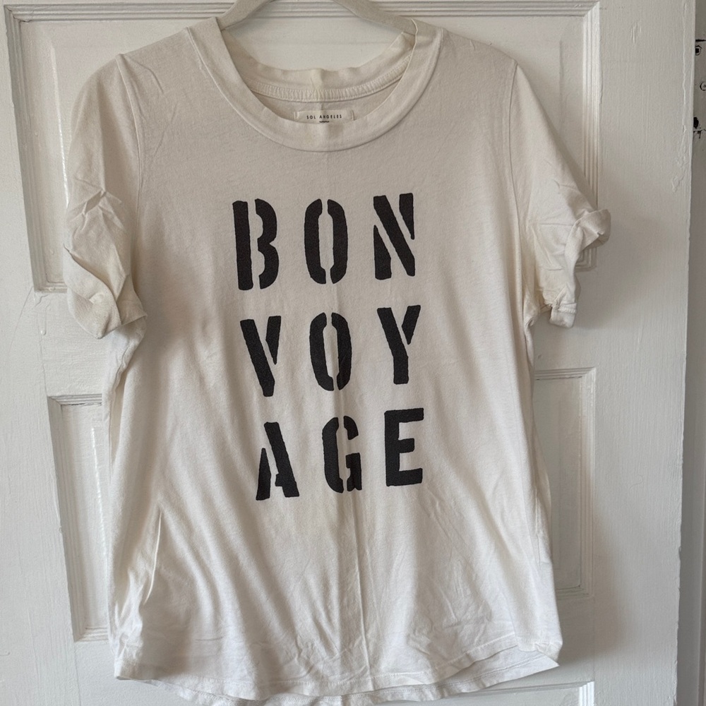 Sol Angeles Cream Tee with Black Print